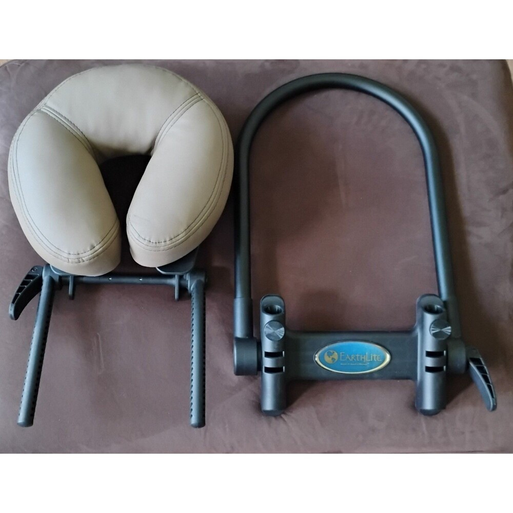 EarthLite Home Massage Kit: Deluxe Adjustable Headrest & Mattress Attachment Bar